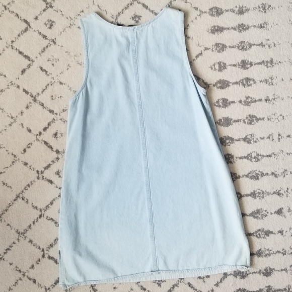 Vintage Agapo Shaverlake Denim American Flag Button Mini Dress Sz L - Picture 12 of 12